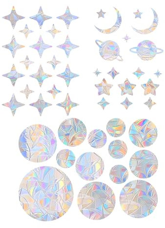 JCUGSBS Adesivi per Finestre Anticollisione, Adesivi per Finestre Prisma, Riutilizzabile Suncatcher Sticker, Adesivi per Zanzariere Anticollisione, Adesivi Anti-Collisione per Ufficio Soggiorno