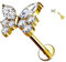 AWAKEN Schmetterlingsförmiges Labret-Piercing aus Titan mit Kristallen und Innengewinde PWC-177 Gold mit Transparent