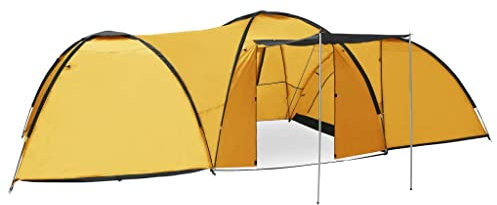 Sportartikel mit Camping Iglu Zelt 650x240x190 cm 8 Personen Gelb Safehappy