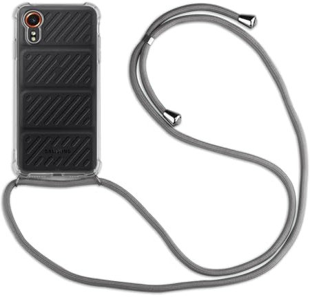 Hülle Kompatibel mit Samsung Galaxy Xcover 7 | Handykette Smartphone Halskette Hülle mit Band | Handyhülle mit Kordel zum Umhängen Kompatibel für Galaxy Xcover 7 | Grau