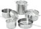 MBH - Juego de 4 Ollas Industriales con Tapa y 1 Sartén de Acero Inoxidable 2L, 2.7L, 2.8L, 5.1L y 6.1L, Aptas para Inducción y todo tipo de cocinas. Ideal para Cocina Profesional y Doméstica.