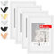 HIMEETIME® 4x cadre photoDIN A4 21x30 cm cadre photo en bois blanc en cadre en bois massif 21x29,7 cm, image avec passe-partout 10x15 cm,Accrochage Facile Pour Montage Décoration Murale A4