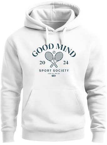 Neverless® Hoodie Herren Sport Tennis Grafik Good Mind Sport Society Retro Fashion Streetstyle