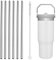 Yuecda Lot de 6 pailles métalliques réutilisables pour gobelet Stanley Iceflow Flip de 887 ml, pailles de rechange en acier inoxydable avec 1 brosse de nettoyage pour paille, accessoires Stanley (pour