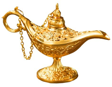 Lezevn Aladdin Genie Lamp Legend Magic Genie Light Classic Wishing Light Table Decoration for Cosplay Halloween Props