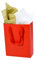 JUNESHE Kleine Geschenktüten mit Griffen und Seidenpapier, 4 Stück, rote Mini-Geschenktüten, extra kleine rote Papiertüten, winzige Geschenkpapier