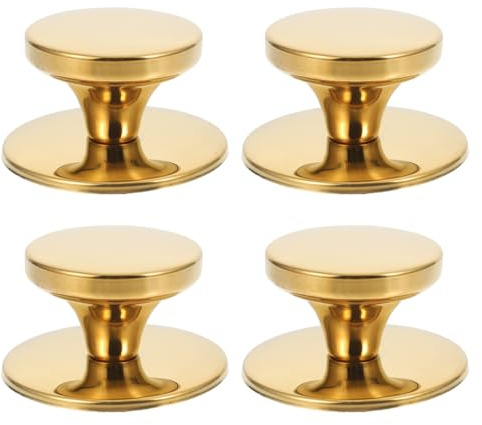 MAGICLULU Bouton De Couvercle De Casserole Acier Inoxydable Doré 4 | Compatibilité Étendue, Mains Éloignées De La Chaleur, Facile À Nettoyer