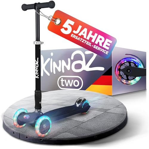 kinnaz Two, Roller für Kinder ab 5 Jahre, faltbar, stufenlos Höhe einstellbar, LED Räder, Ersatzteilservice, Kinderroller, Scooter, 6 7 8 9 Jahre, Schulkind, Junge Mädchen, Hamburg Händler