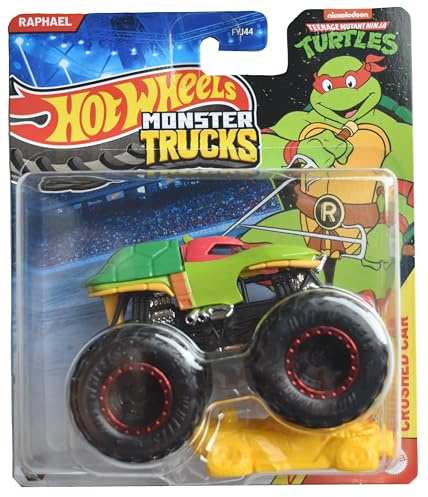 Hot Wheels Monster Trucks Raphael, inklusive Crushed Car im Maßstab 1:64 Druckguss