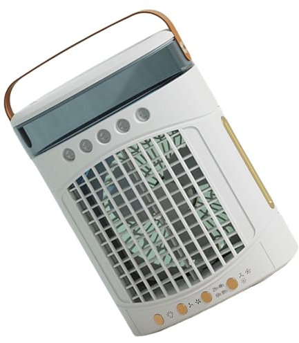 HIOPOIUYT Miniatur-Turmventilator mit Nebel, 3 Geschwindigkeitsstufen, 600 ml Fassungsvermögen, blattlos, sicherer Schreibtischventilator für Schlafzimmer, Tisch, Büro