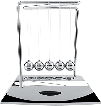 Joyzan Newtons Wiege Balance Bälle Newton Pendel 5 Kugeln Pendel Kugelspiel Newton Kugelstoßpendel Kugelpendel für Schreibtisch für Haus Büro