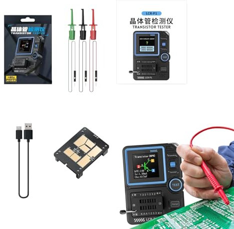Oscilloscope Portable Appareil de Mesure - Testeur Intelligent pour Transistor et Condensateur - Contrôleur Capacitance Diode Résistance Automatique Détecteur Mosfet Npn Inductance Électronique