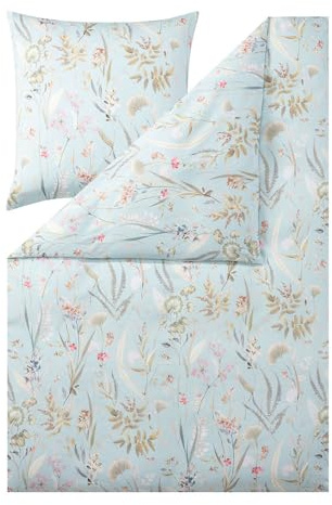 ESTELLA Mako-Satin Bettwäsche Rieke, Farbe: 640/azur 135x200 cm + 80x80 cm