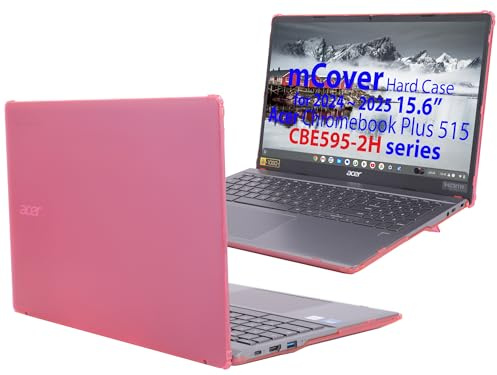 mCover Case ONLY Compatible for 2024-2025 15.6 Acer ChromeBook Plus 515 CBE595-2 Series Notebook Computer (NOT Fitting Any Other Acer Models) (Pink)