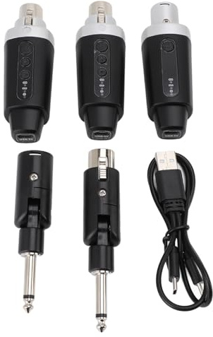 UPALDHOU Wireless XLR Transmitter And Receiver, UHF Mic Adapter System with 8 Levels Remote Control, 30 to 50m Range, Long Battery Life, Wide Compatibility, Plug And Play Operating,