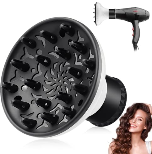 PHYNDR diffuseur cheveux bouclés seche cheveux diffuseur boucle Diffuseur de Cheveux, Embout Diffuseur Bouclant Cheveux, Portable Convient pour Séchoir