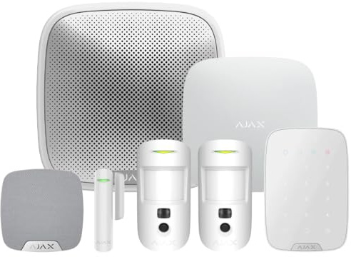 Ajax Smart Home Security System Wireless Alarm Kit with MotionCam | Protect Homes Boats Offices Garages and Holiday Properties (white)