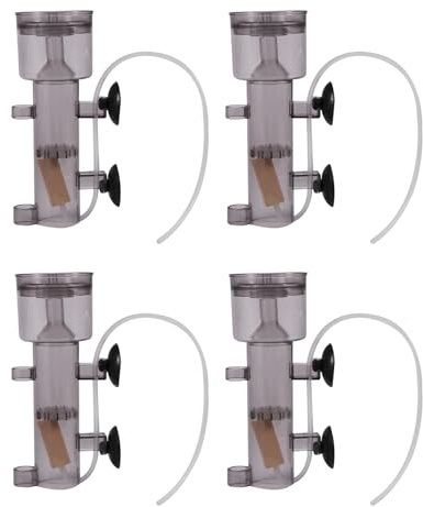 Jnchdghwa 4X 600L / H Acuario Tanque de Coral para Peces Marinos Interior Skimmer de Proteína Suspendido en Aire con Tubo de Piedra de Aire de Madera