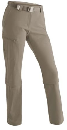 Maier Sports Arolla, Damen Wanderhose, Wasserabweisende Outdoorhose für Trekking und Hiking, Praktische Zipp-off-Funktion, PFC-frei, mSTRETCH pro 4 & Dryprotec, Braun, 18 (W28/L29)