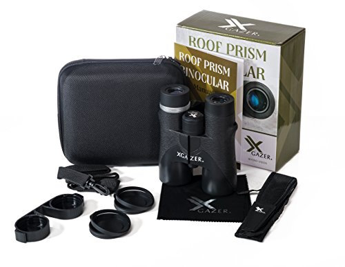 Xgazer Optics Professionelles Fernglas mit 8 x 42 HD – Hochleistungsfernglas für Reisen, Jagd, Angeln, Safari, Vogelbeobachtung – Fernglas mit Augenschutz, Reinigungstuch und Tragetasche
