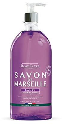Beau Terra Savon de Marseille, Body and Hands, Lavender, 1 Litre