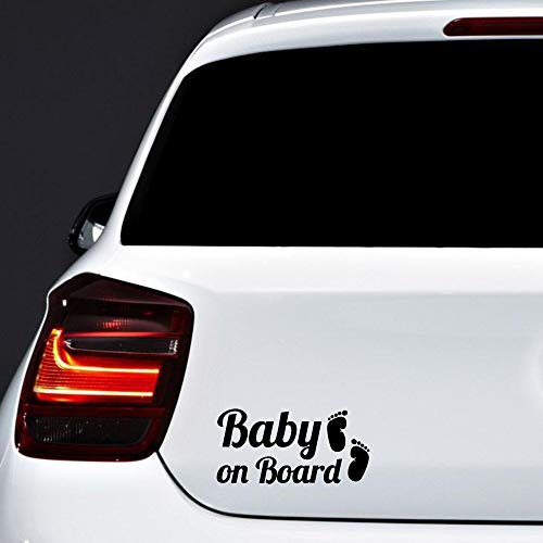 Autodomy 2 Stück Baby On Board Baby an Bord Füße Hohe Sichtbarkeit aus großer Entfernung | Baby on Board Aufkleber Auto Für alle Fahrzeugtypen | 15x7 cm (Schwarz)