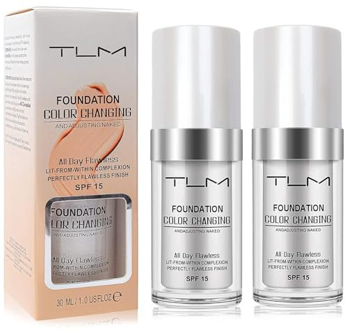 2 PCS Farbwechsel Stiftung - Flawless Weißen Make-up, Lang Anhaltende Wasserdichte SPF15 für Gesicht
