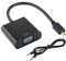 ZZjingli 2 2cm Plein HD 1080P Micro HDMI Mâle à VGA Câble d'adaptateur vidéo féminin avec câble Audio