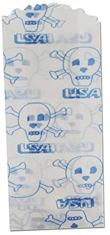 Tütchen aus Pergamentpapier 'USA Skull' - 35x76mm - 600 Stück