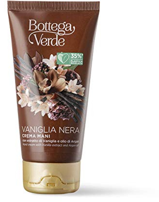 Bottega Verde - Crema Mani, Vaniglia Nera, 75 ml, Protettiva e Nutriente, con Estratto di Vaniglia e Olio di Argan, per Mani Morbide e Profumate