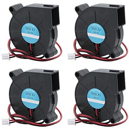 Rowiz 50mm Blower Fan 5V 0.25A 2-Pin Connector Brushless Mini Turbine Centrifugal Turbo Fan for Purifier Humidifier, 50x15mm, Pack of 4