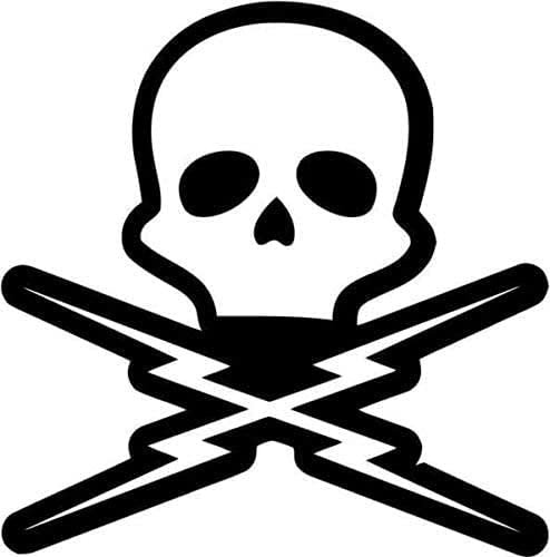 myrockshirt Totenkopf Blitze Death Proof 15 cm 2er Set cool Aufkleber Autoaufkleber Sticker ohne Hintergrund Auto PKW Lack Scheibe