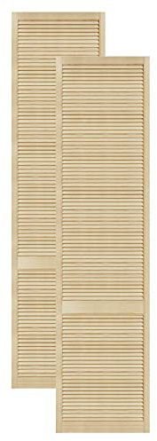 Lamellentüren Holz 2er Pack 594x2422 mm | Holztür aus massiver Kiefer mit fühlbarer Struktur | Möbelfronten für kreative Renovierung | Lamellentür für Schrank oder Garderobe | Natur