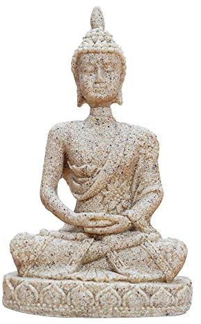 HYFAN Kleine Mini-Buddha-Statue, harmonische Yoga-Figur, Sammlerstück, Handwerk, Feng Shui, Skulptur, Dekoration für Zuhause, Büro, Regal, Schreibtisch (Sand 4)
