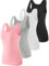 Ymmchy Tank Tops für Damen Unterhemd Stretch Workout Tops 4-er Pack Black/White/Gray/Pink XXL