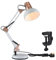 TEKLED® LED Desk Lamp | Adjustable Swing Arm | Replaceable E27 Edison Screw Bulb Holder | Flexible Table Clamp | for Bedside Reading Office Work Students (Swing Arm Gold White)