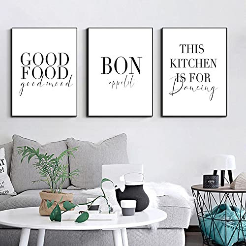 Always Kiss me Goodnight You Me Zitate Wandkunst Poster Schwarz Weiß Hand Leinwand Gemälde Bild Liebhaber Raumdekoration 19.6x 27.5(50x70cm)x3 Kein Rahmen