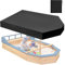 YSUEFIJO Sandkasten Schiff Abdeckung 160x113x22cm Abdeckung für Gartenmöbel Wasserdicht, Sandboxen Sandspielzeug Sandkastenabdeckung 210D Oxford Gewebe Wasserdicht Schwarz mit Aufbewahrungstasche