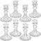 Kerzenhalter aus transparentem Glas, 8-teiliges Set mit kegelförmigen Kerzenhaltern und gestreiften Kerzenhaltern, Zwei Stile für formelle Veranstaltungen, Hochzeit, Festival, Kirche, Party und