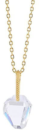 WEISHA S925 Sterling Silver Zircon Necklace Crystal Bag Pendant Necklace Accessories Simple Design Padlock Jewelry Gold