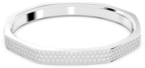Swarovski Dextera Armreif, Rhodiniertes Damenarmband mit Strahlenden Swarovski Kristallen