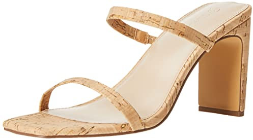 The Drop Avery Square Toe Two Strap High Heeled Sandalen mit Absatz, Kork, 36 EU