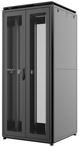 Techly Professional 365924 Armoire serveur Rack 19 800 x 1000 42U Noir Double Porte Grillée Battant Série Evolution Ventilé Noir