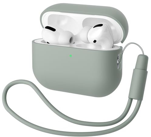 Custodia in Silicone Compatibile con Airpods Pro 2 (2022), Mocarheri Ultra Sottile in Premium Silicone per Airpods Pro 2 Custodia Cover Custodia protettiva in silicone antiurto, Grigio