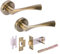 HANDLEZONE® Zena Privacy Lever On Round Rose Door Handles, with Privacy Latch, for Bathroom, Toilet, WC Doors, 1 Set - Antique Bronze