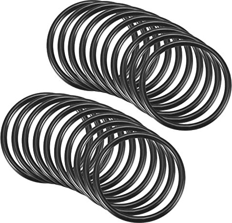 QUARKZMAN 20 Stücke Nitrilkautschuk Unterlegscheibe Gummi 25mm x 21mm x 2mm für Wasserhahn Klempner Reparatur Dichtung Verbindung, Schwarz