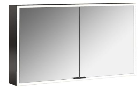 Emco Prime Lichtspiegelschrank, 1200 mm, 2 Türen, mit verspiegelten Seitenwänden, Aufputzmodell, 949713584, Farbe: Aluminium