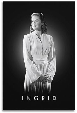 VZRSQZK Schauspieler Ingrid Bergman Poster, dekoratives Gemälde, Leinwand, Wandposter und Kunstdruck, modernes Familienschlafzimmer-Dekor-Poster, 20 x 30 cm