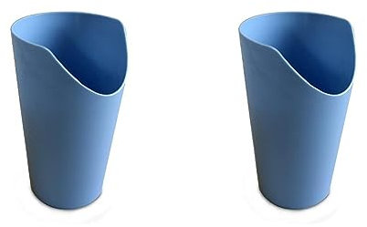 Mobiclinic Vaso recortado, Espacio para nariz, Azul, (Paquete de 2)