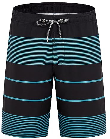 APTRO Maillot Short de Bain Homme Piscine Séchage Rapide Surf l'été Hawaïen Short de Plage Imprimé Rayure Bleue MK289 4XL